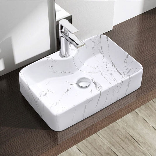 48cm W x 37cm D Rectangular Marble Vessle Sink