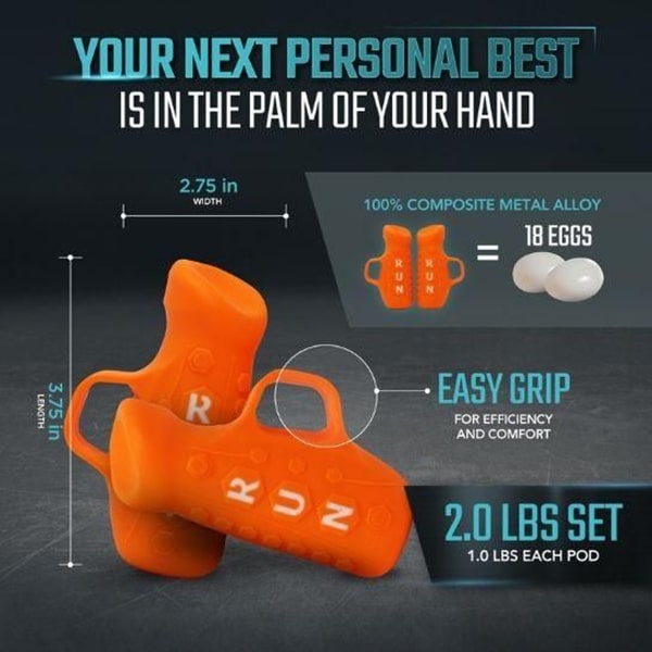 Egg Weights 2.0 Lb Set Adult Running Pods Orange