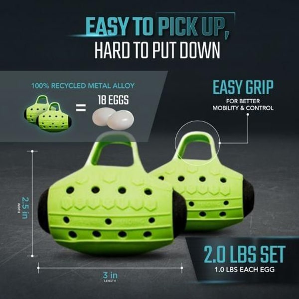 Egg Weights 2Lbs Cardio With Bag Lime Green
