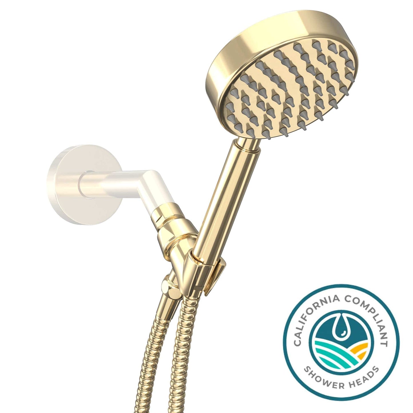 Polished Brass / 1.75 All Metal Handheld Shower head Set