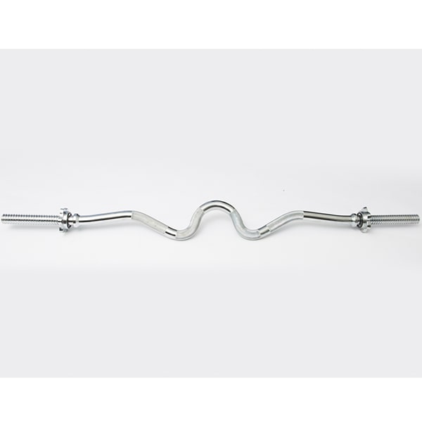 York Barbell Chrome Spin-Lock Super Curl Bar w/ Spin-Lock Collars