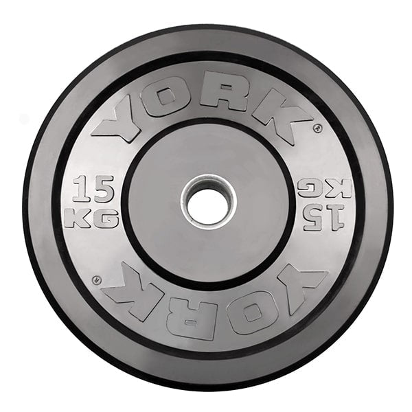 York Barbell Rubber Training Bumper Plate (Metric) 15 kg