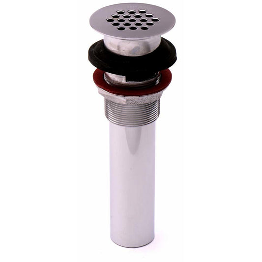 T&S Brass B-0899 Drain with Grid, Polished Chrome Plated Brass