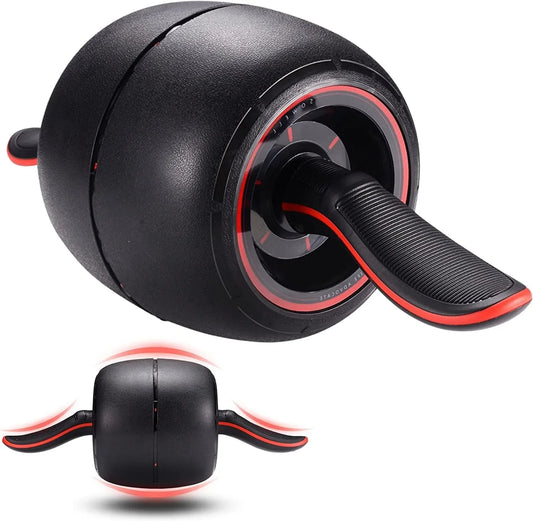 Ab Roller Workout Equipment - Home Gym Accessories for Men and Women - Wheel Exercise and Fitness Gear for Abdominal and Core Strength Training with Removable Non-Slip Handle, Black