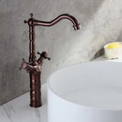 oil brushed dual handle faucet