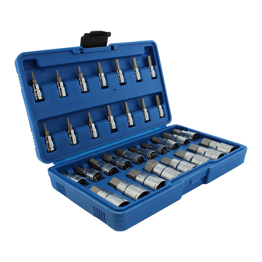 Hex Socket Set - 32Pc SAE Metric Allen Socket Set Hex Bit Socket Set
