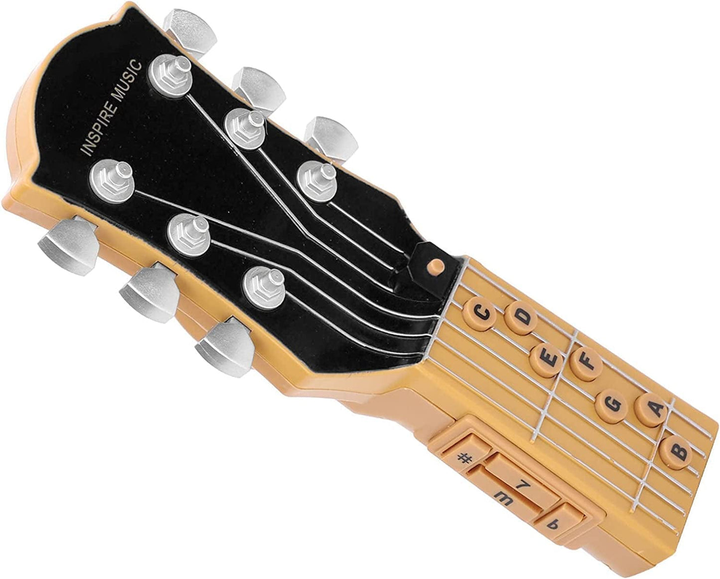 Air Guitar Pocket Guitar Chord Practice Tool Infrared Induction Simulation 7 Chords Portable Toy for Kids Trainer Beginner(Black)