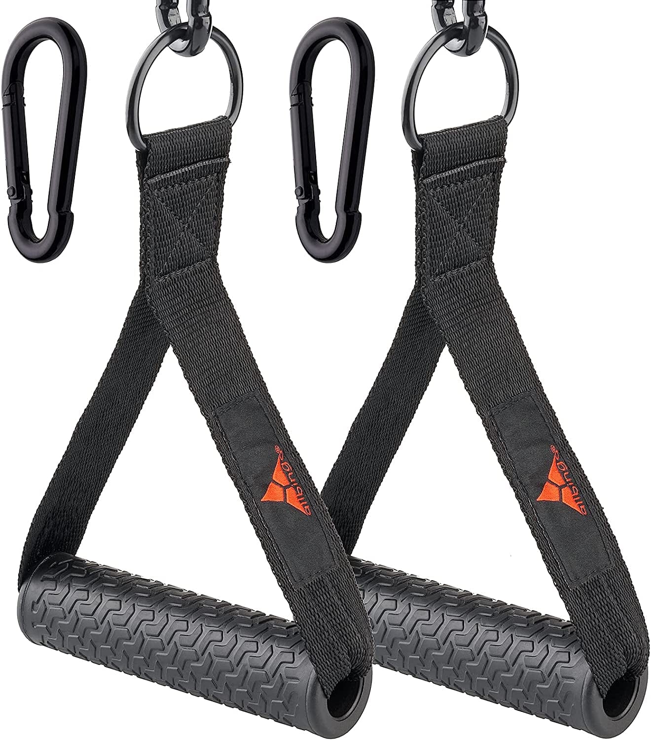 Allbingo Military Resistance Band Cable Machine Handles,Excellent Ultra Heavy Duty Exercise Handle Rubber Grips with Large Clips, Pulley System Weight Lifting Home Gym Accessories