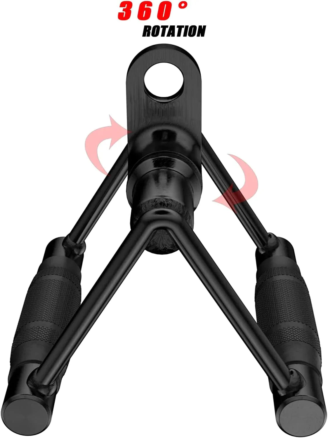 Allbingo Pro Black Steel Cable Attachment Handles,Ultra Heavy Duty Cable Machine Accessories with Rubber Grips for Tricep Rowing LAT Pulldown Press down T Bar Home Gym