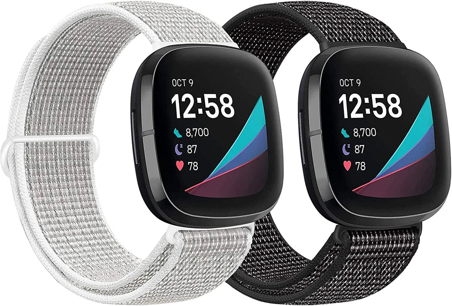 AVOD Nylon Bands Compatible with Fitbit Versa 3/Fitbit Sense, Soft Breathable Sport Adjustable Replacement Strap Women Man Wristband Accessories