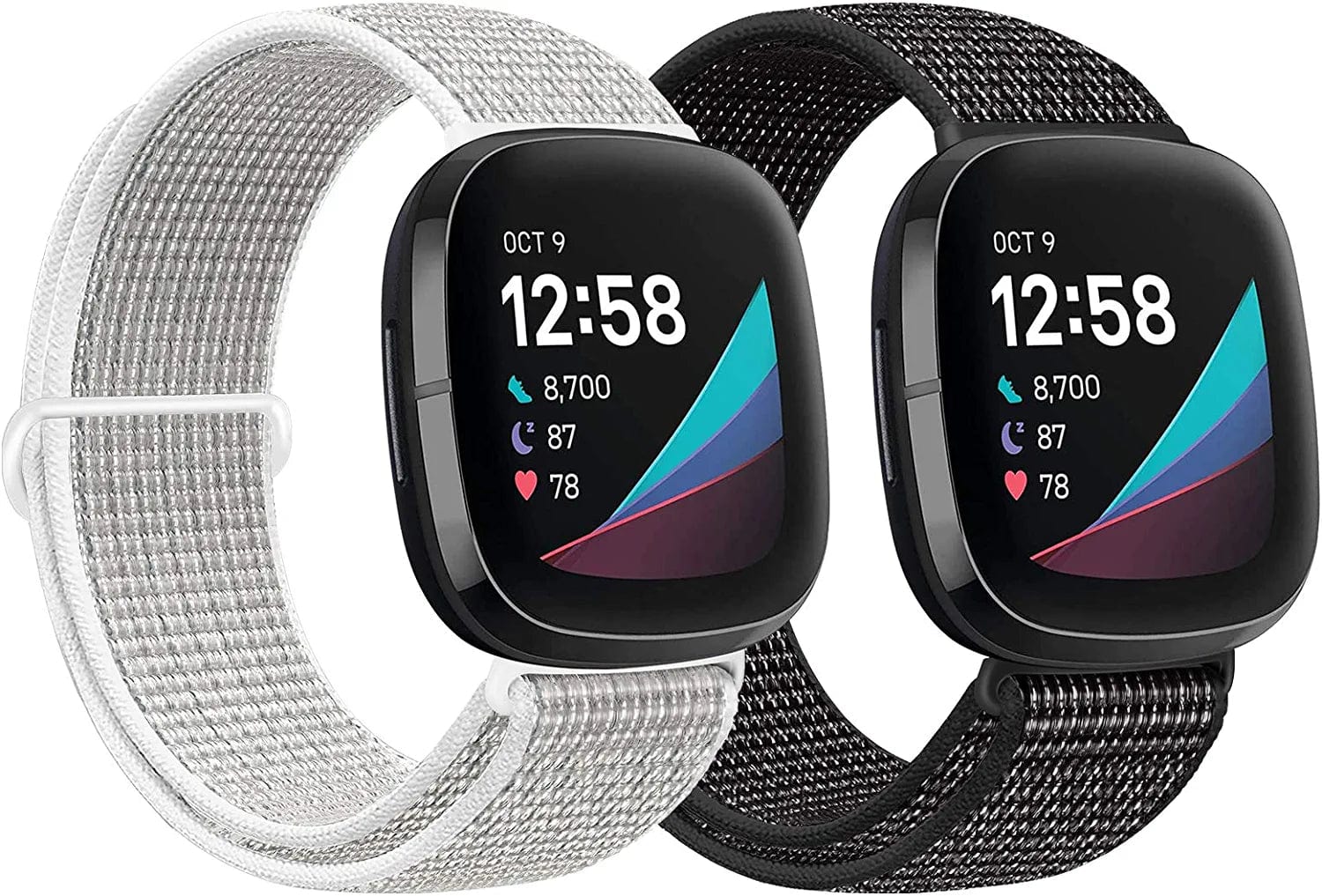 AVOD Nylon Bands Compatible with Fitbit Versa 3/Fitbit Sense, Soft Breathable Sport Adjustable Replacement Strap Women Man Wristband Accessories