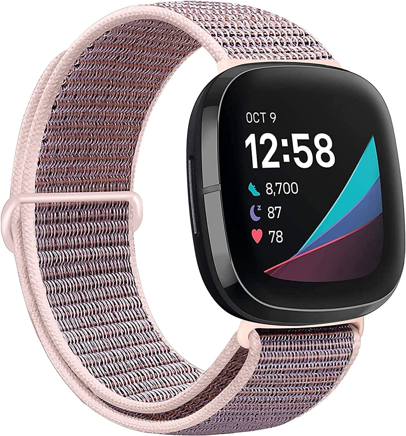 AVOD Nylon Bands Compatible with Fitbit Versa 3/Fitbit Sense, Soft Breathable Sport Adjustable Replacement Strap Women Man Wristband Accessories