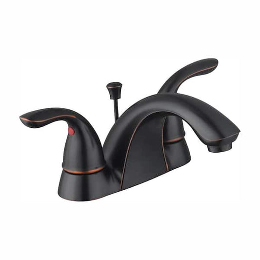 Bathroom Faucet Builders 4 in. Centerset 2-Handle Low-Arc Bronze