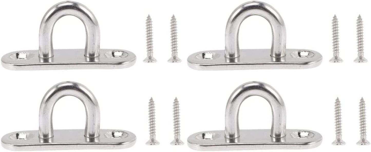 Baluue 4Sets Gym Swing Stainless Hooks Hammock Indoor Screws Eye Outdoor with Wall Bracket Screw Duty Steel Mount for Heavy Ceiling Hanging Hardware Suspension Anchor Chair Metal Strap