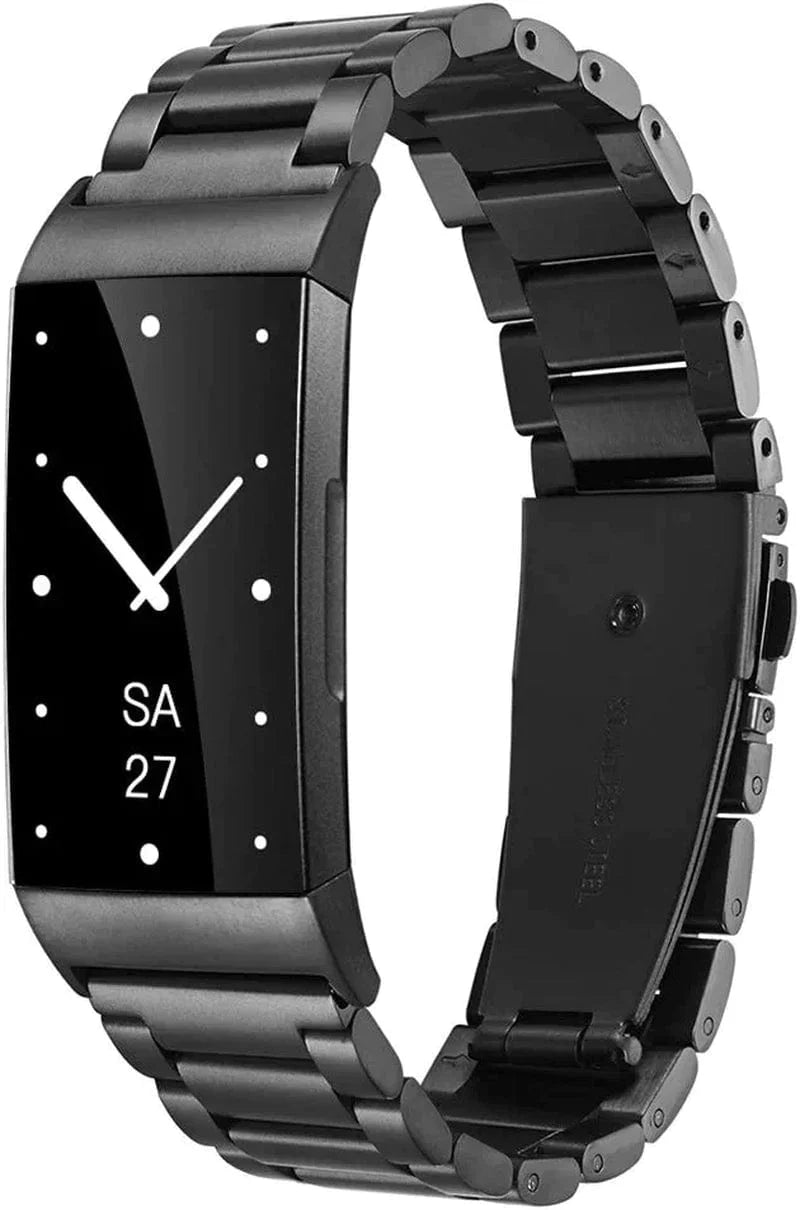 Banband Compatible with Fitbit Charge 3 / Charge 4 Bands, Stainless Steel Metal Wristband Replacement Bracelet Strap Accessories for Fitbit Charge 3 SE Fitness Tracker