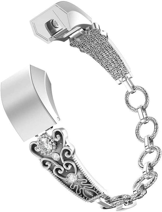 Bands Compatible with Fitbit Alta and Alta Hr,Stainless Steel Bling Jewel Dressy Replacement Accessories Wristband Bands Strap Women