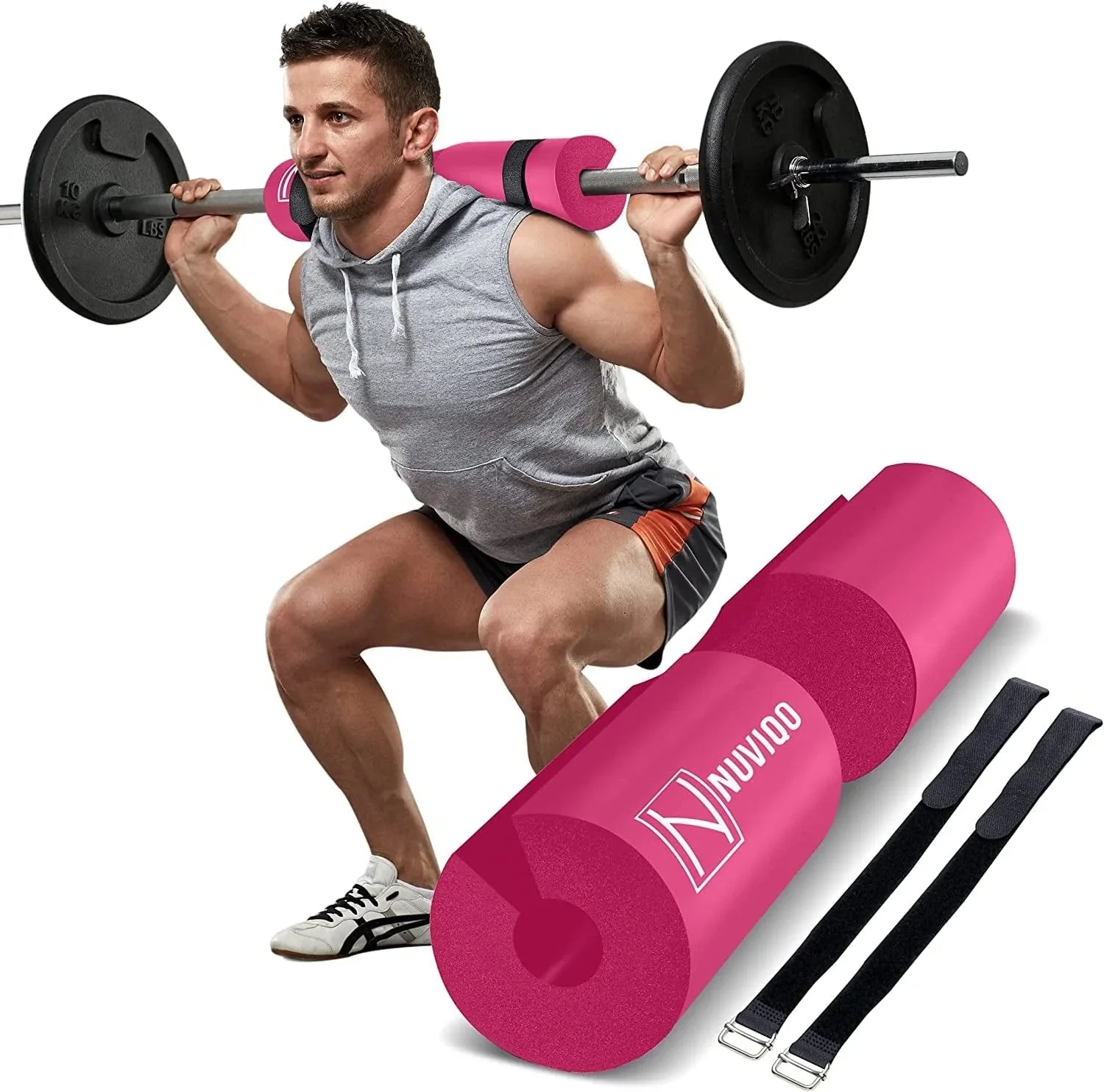 Barbell Pad Squat Pad for Lunges and Squats - Hip Thrust Pad for Standard and Olympic Bars - Provides Cushion to Neck and Shoulders While Training