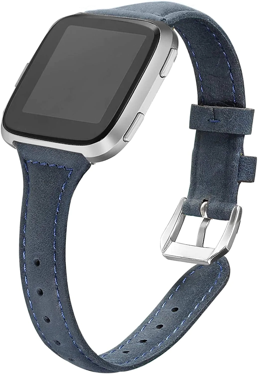 Bayite Bands Compatible with Fitbit Versa 2 / Fitbit Versa Lite/Fitbit Versa, Slim Genuine Leather Band Replacement Accessories Strap Women
