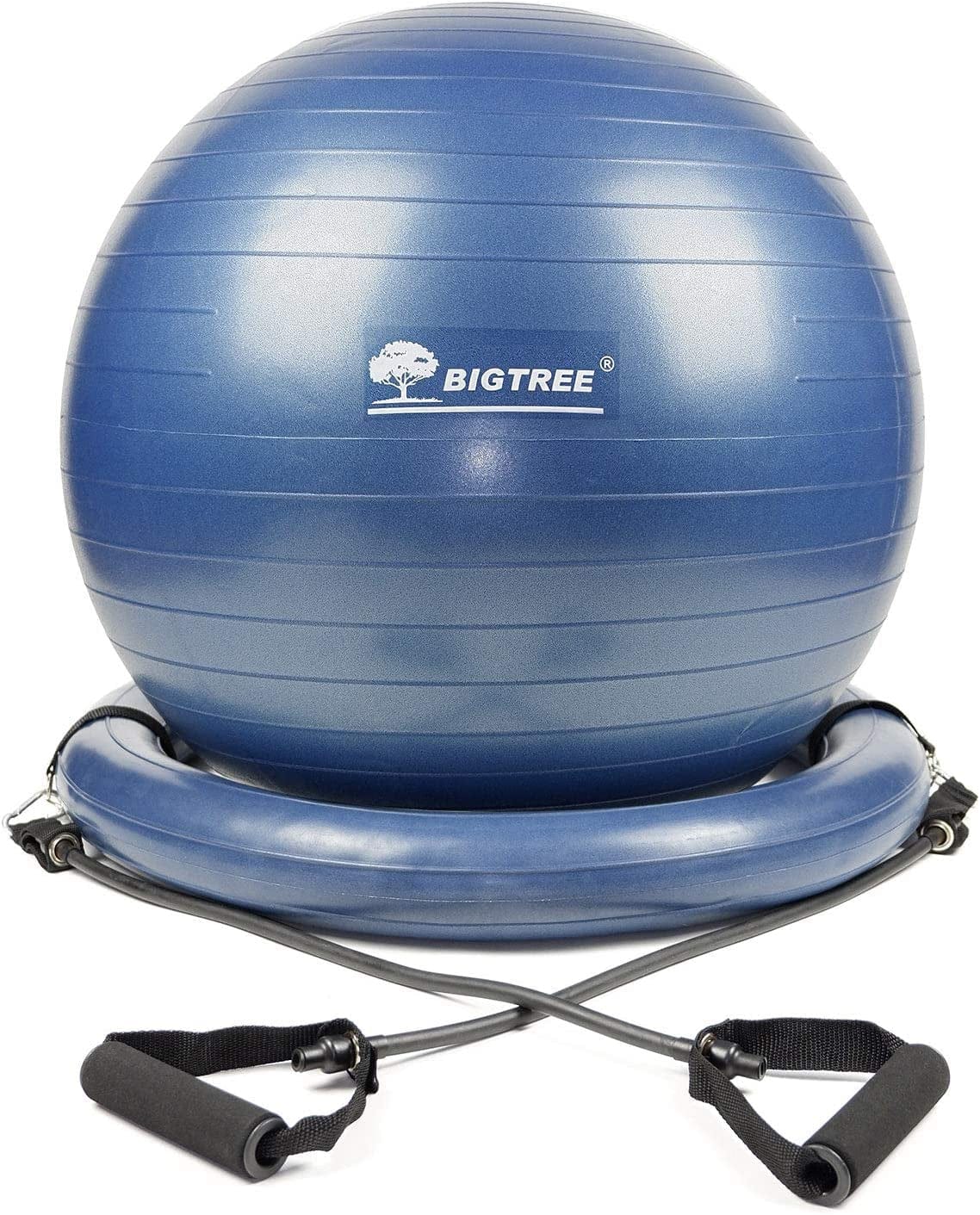 BIGTREE Exercise Ball Chair with Resistance Bands Perfect for Office Yoga Balance Fitness Super Strong Set