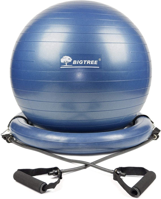 BIGTREE Exercise Ball Chair with Resistance Bands Perfect for Office Yoga Balance Fitness Super Strong Set