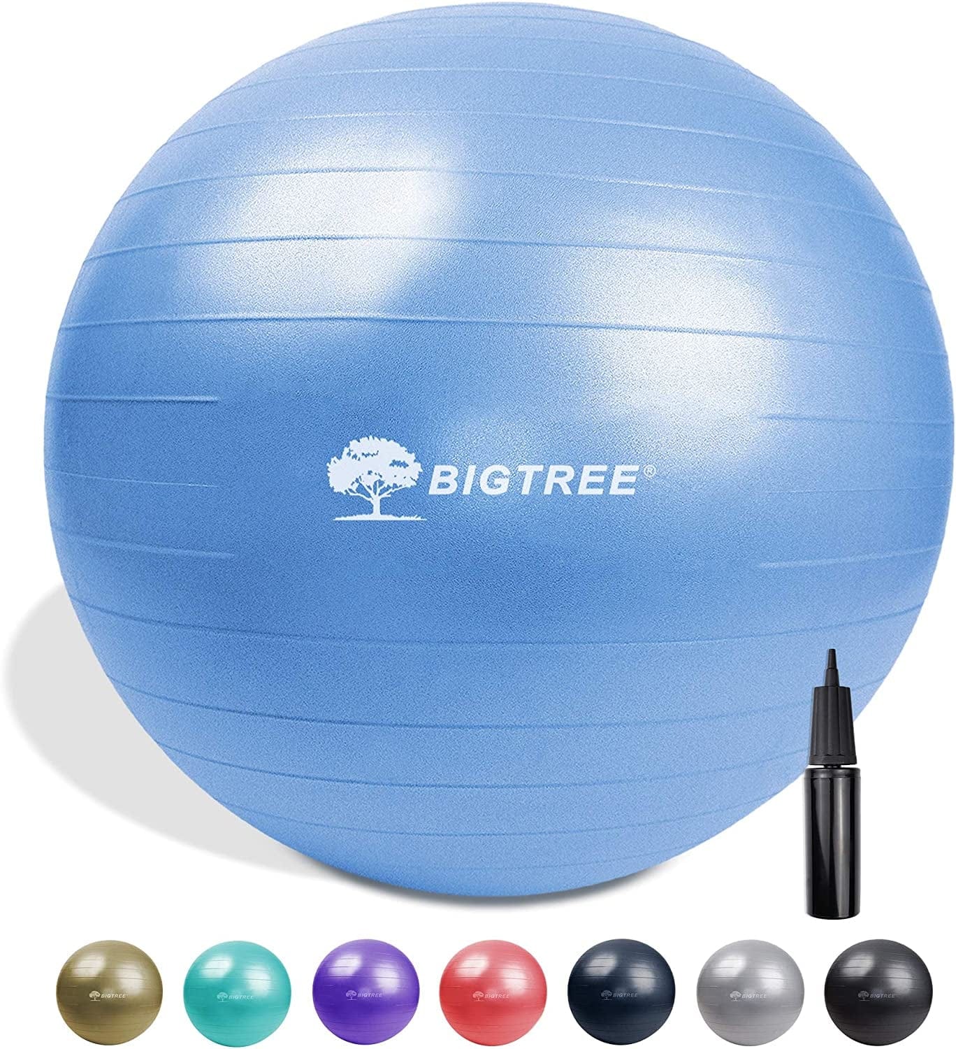 BIGTREE Yoga Ball 2022 Upgrade Exercise Fitness Core Stability Balance Strength 600 Lbs Capacity Anti-Burst Heavy Duty Prenatal Birthing Yogaball for Office Home Gym