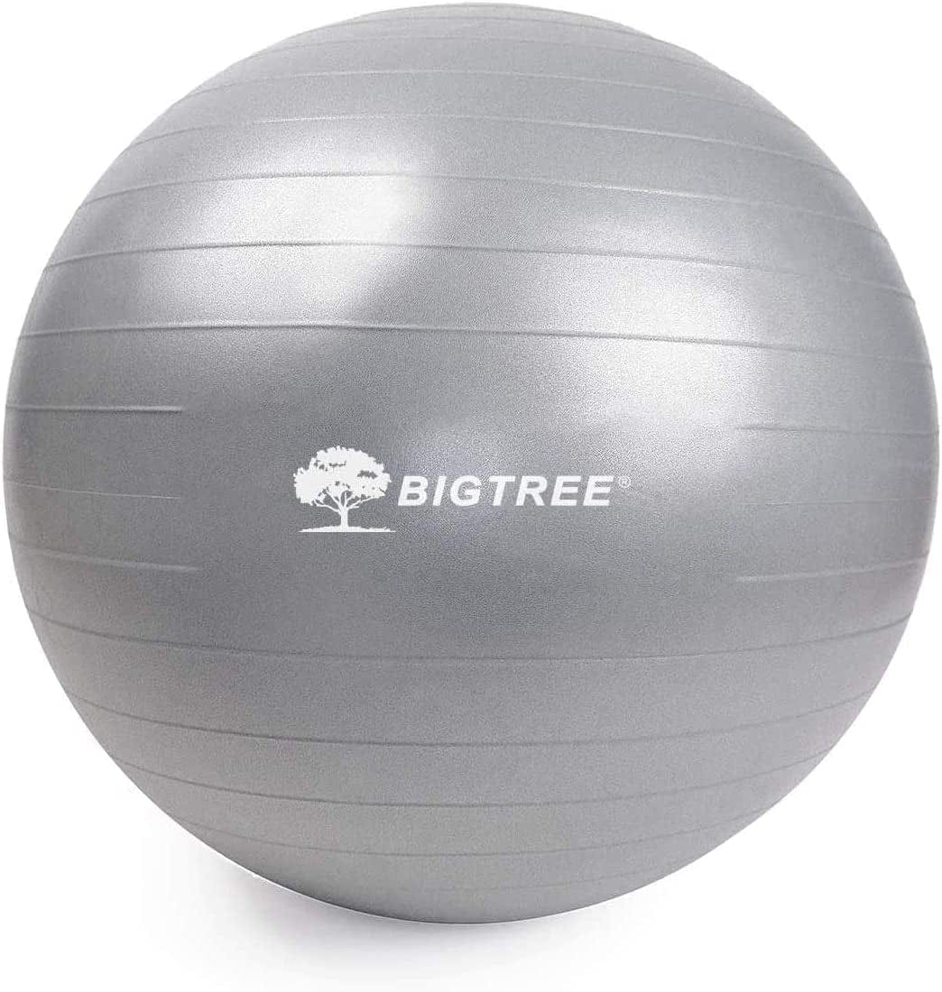 BIGTREE Yoga Ball 2022 Upgrade Exercise Fitness Core Stability Balance Strength 600 Lbs Capacity Anti-Burst Heavy Duty Prenatal Birthing Yogaball for Office Home Gym