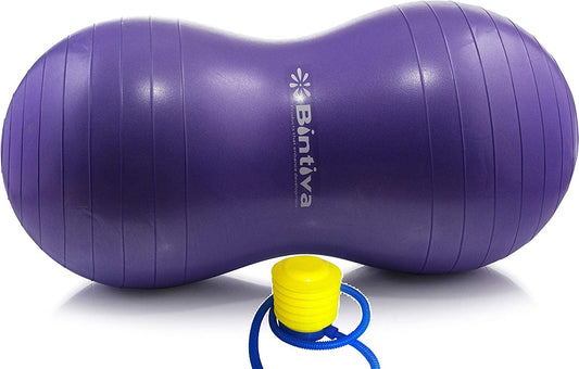 Bintiva Anti-Burst Peanut Ball, Including a Free Foot Pump, for Labor, Physical Therapy, Fitness, and Exercise