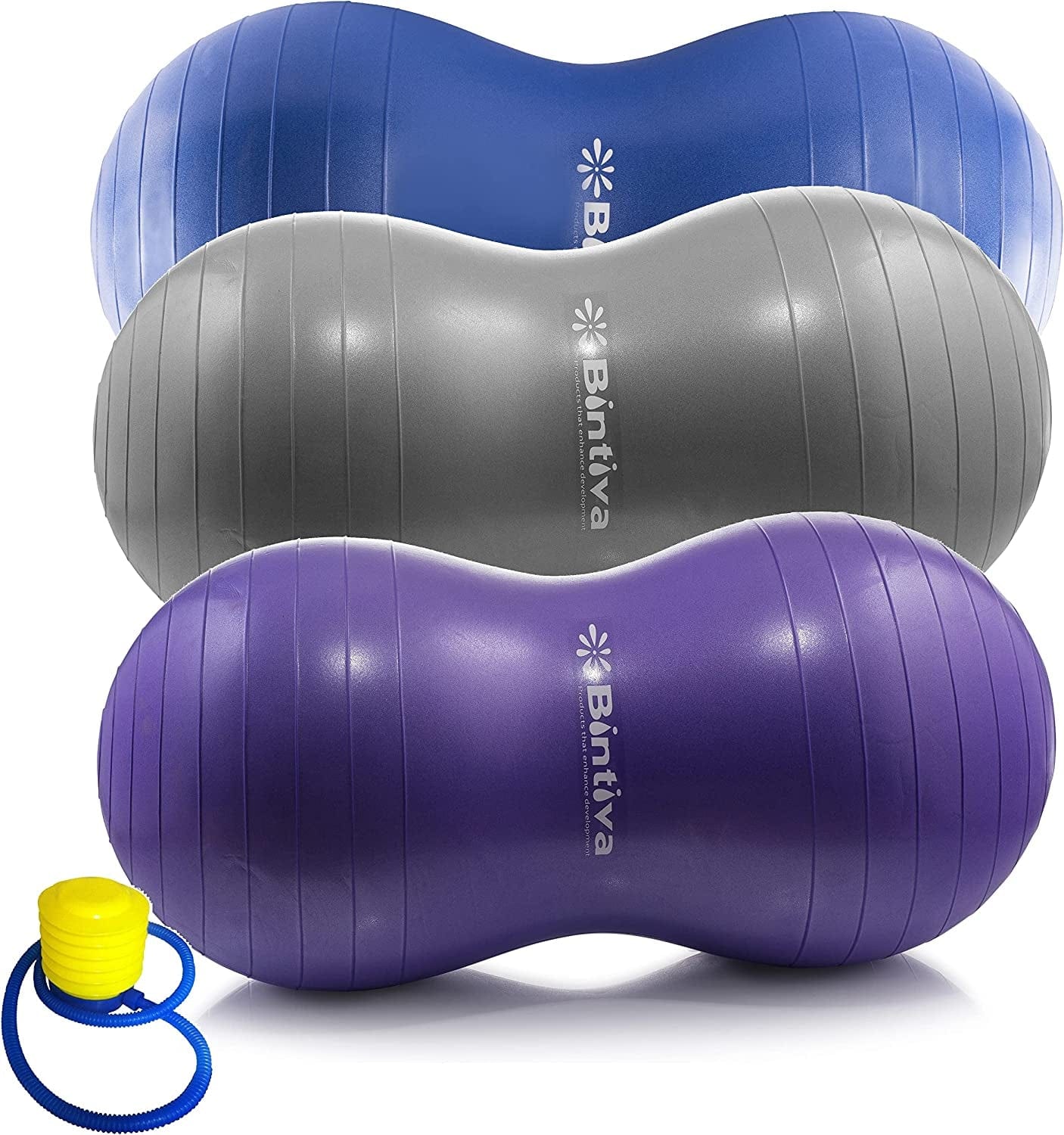 Bintiva Anti-Burst Peanut Ball, Including a Free Foot Pump, for Labor, Physical Therapy, Fitness, and Exercise