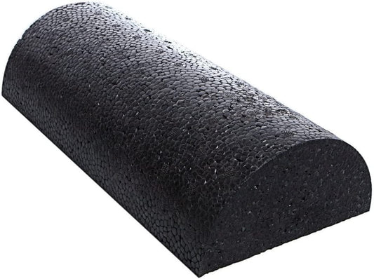 Black High Density Foam Rollers - Extra Firm - 6" X 12" HALF round (Semi-Circle; "D" Shape)