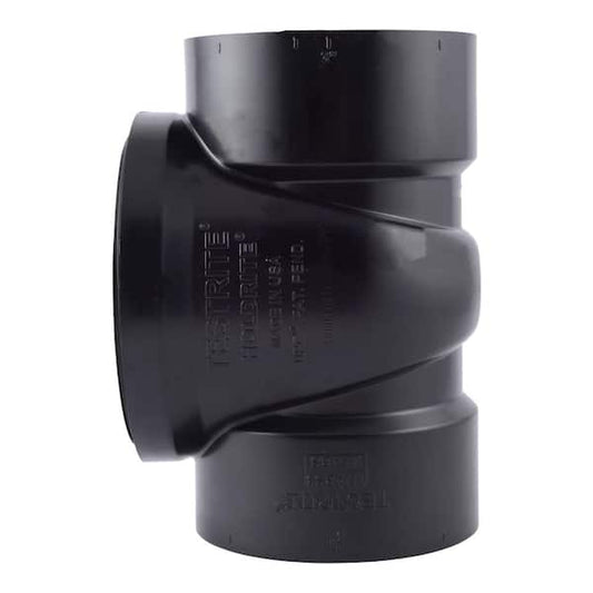 Tee Fitting TestRite 3 in. Test/Cleanout With Plug ABS Plastic Resists Corrosion