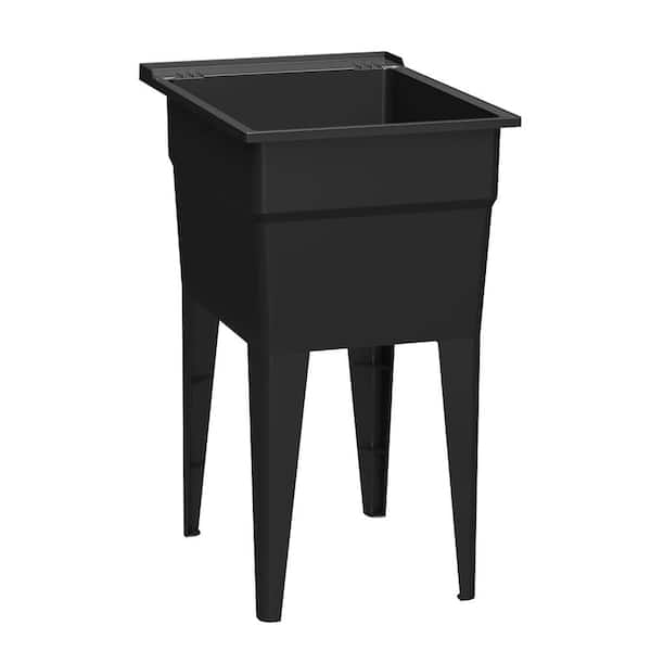 Laundry Sink 18.75 Gallon Recycled Polypropylene Black 18 in x 24 in Utility Tub