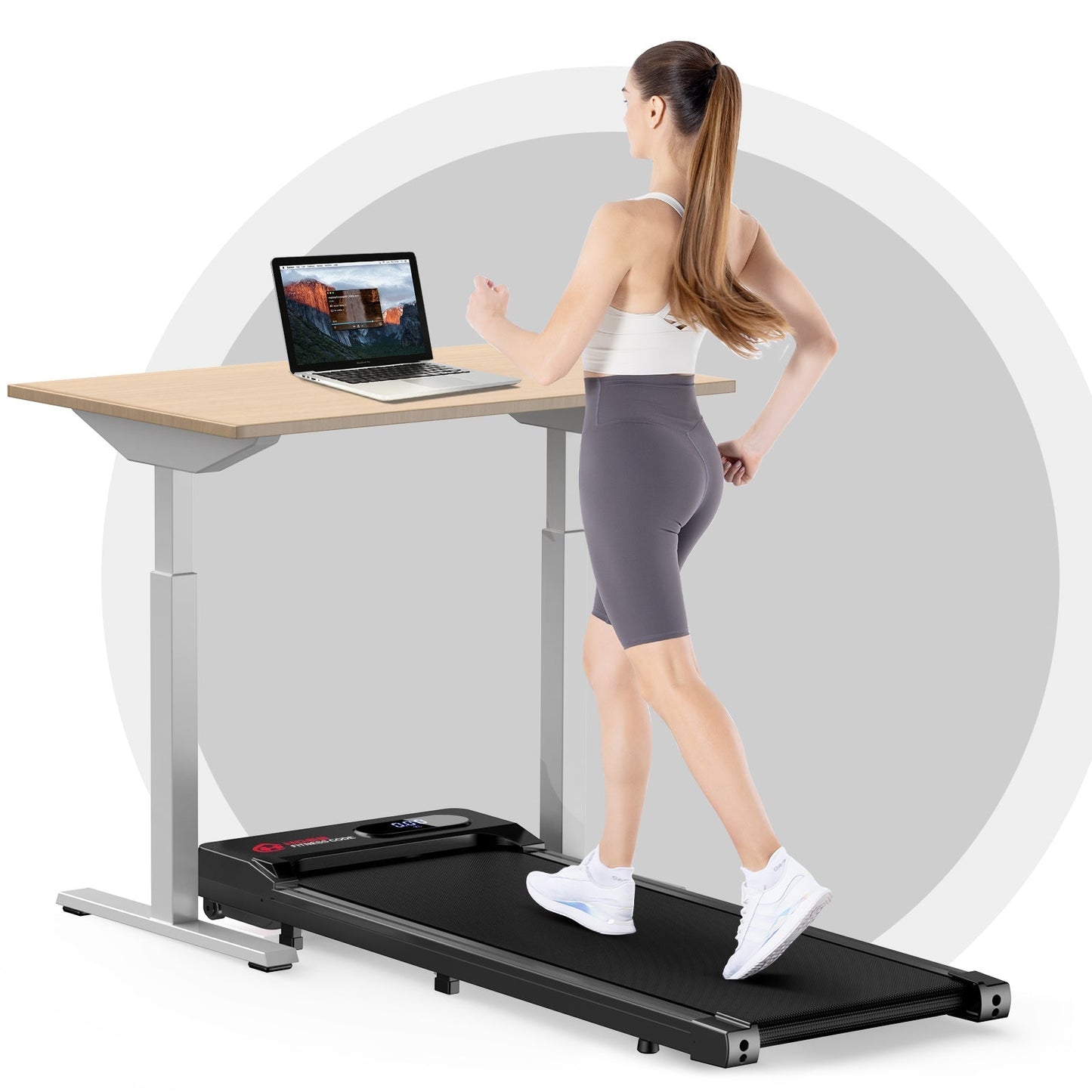 Under Desk Treadmill 1-6KM/H Walking Jogging Machine for Home Office with Folding Option