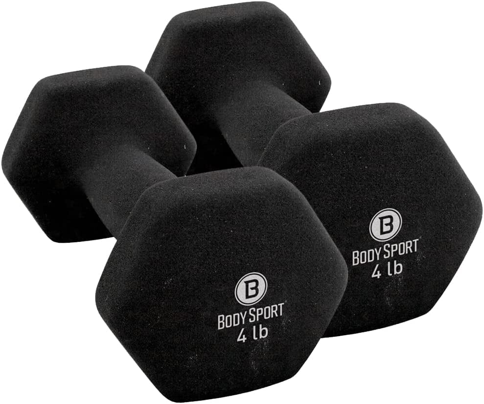 Body Sport Neoprene Dumbbell – Dumbbells for Exercises – Strength Training Equipment – Neoprene Dumbbells – Home Gym Accessories – Weight Training – Pair