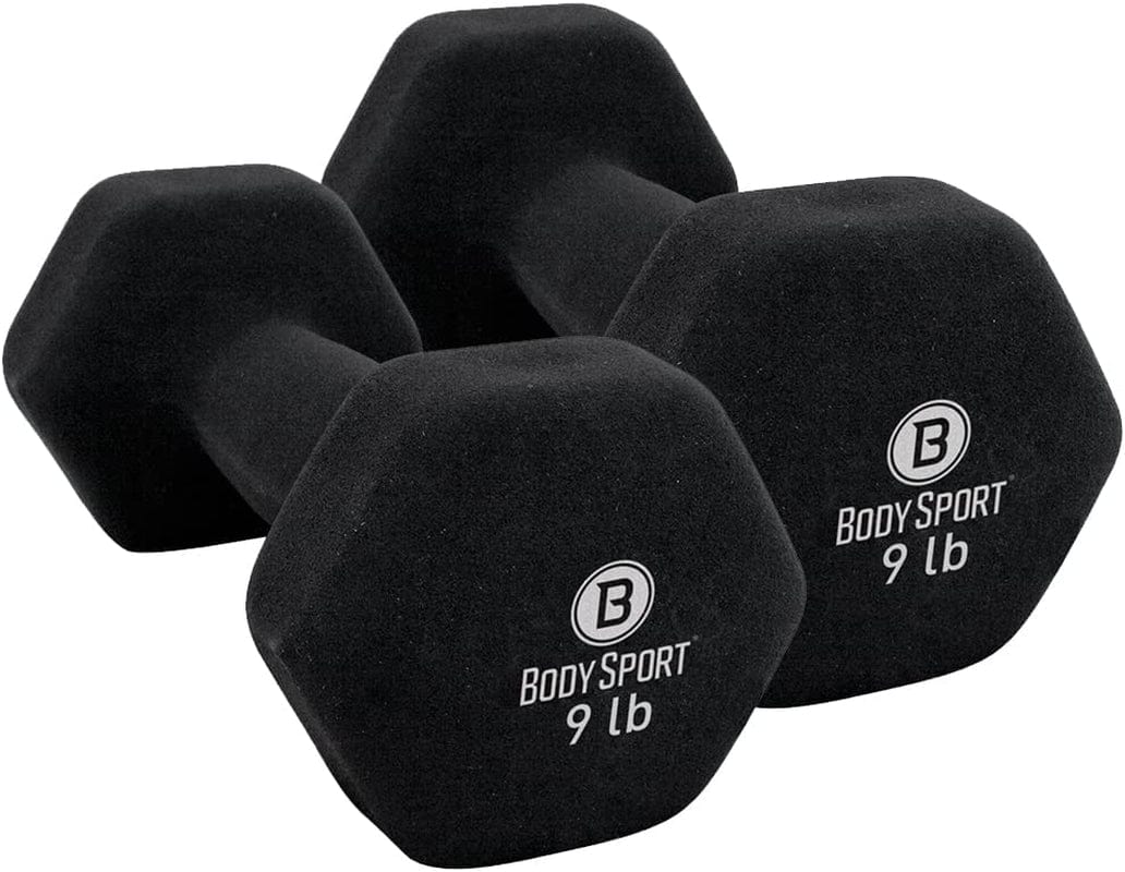 Body Sport Neoprene Dumbbell – Dumbbells for Exercises – Strength Training Equipment – Neoprene Dumbbells – Home Gym Accessories – Weight Training – Pair