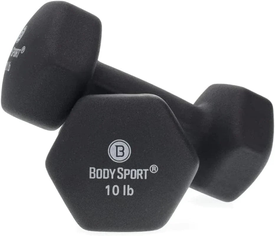 Body Sport Neoprene Dumbbell – Dumbbells for Exercises – Strength Training Equipment – Neoprene Dumbbells – Home Gym Accessories – Weight Training – Pair