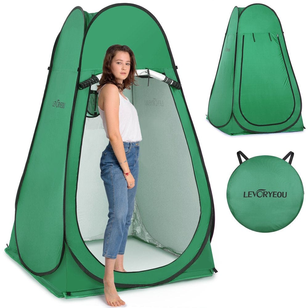 CACAGOO Pop up Privacy Shelter Tent Portable Outdoor Camping Beach Instant Shower Toilet Changing Tent Sun Rain Shelter with Window, Green