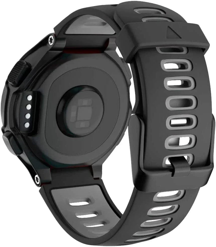 Cakamenshy Adjustable Soft Silicone Sport Strap Replacement Wristband Compatible with Forerunner 220 230 235 620 630 735XT Approach S20 S5 S6 Bands for Garmin Smart Watch Accessory (Olive Green Black)