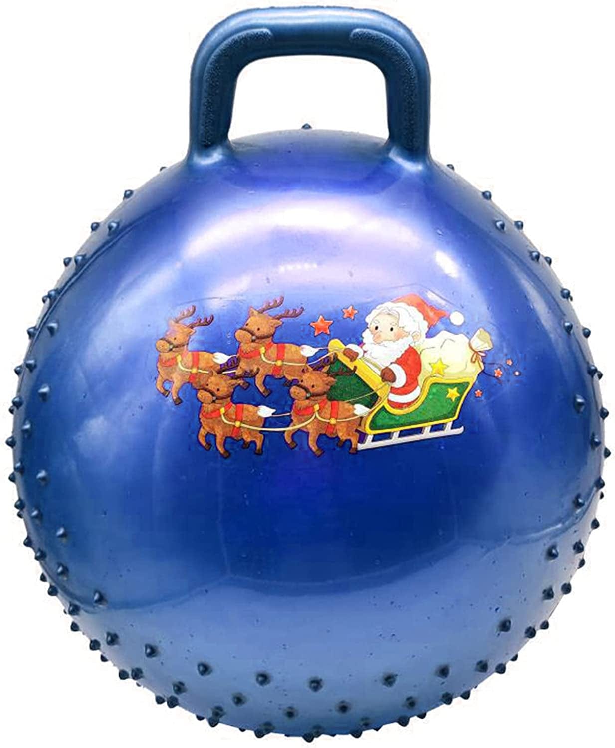 Christmas Theme Yoga Ball Lightweight -Slip PVC Handle Hopper Ball for Exercise