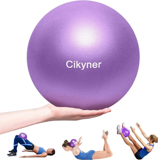 Cikyner Soft Pilates Ball, Small Exercise Ball 23-25Cm Mini Gym Ball with Inflatable Straw, Suitable for Pilates, Yoga, Full Body Training, Physical Therapy and Balance Improving at Home, Gym & Office