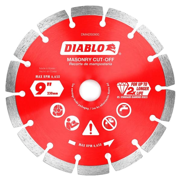 Saw Blade 9 in. Diamond Segmented Cut-Off Discs For Masonry ConcretevWith Rebar