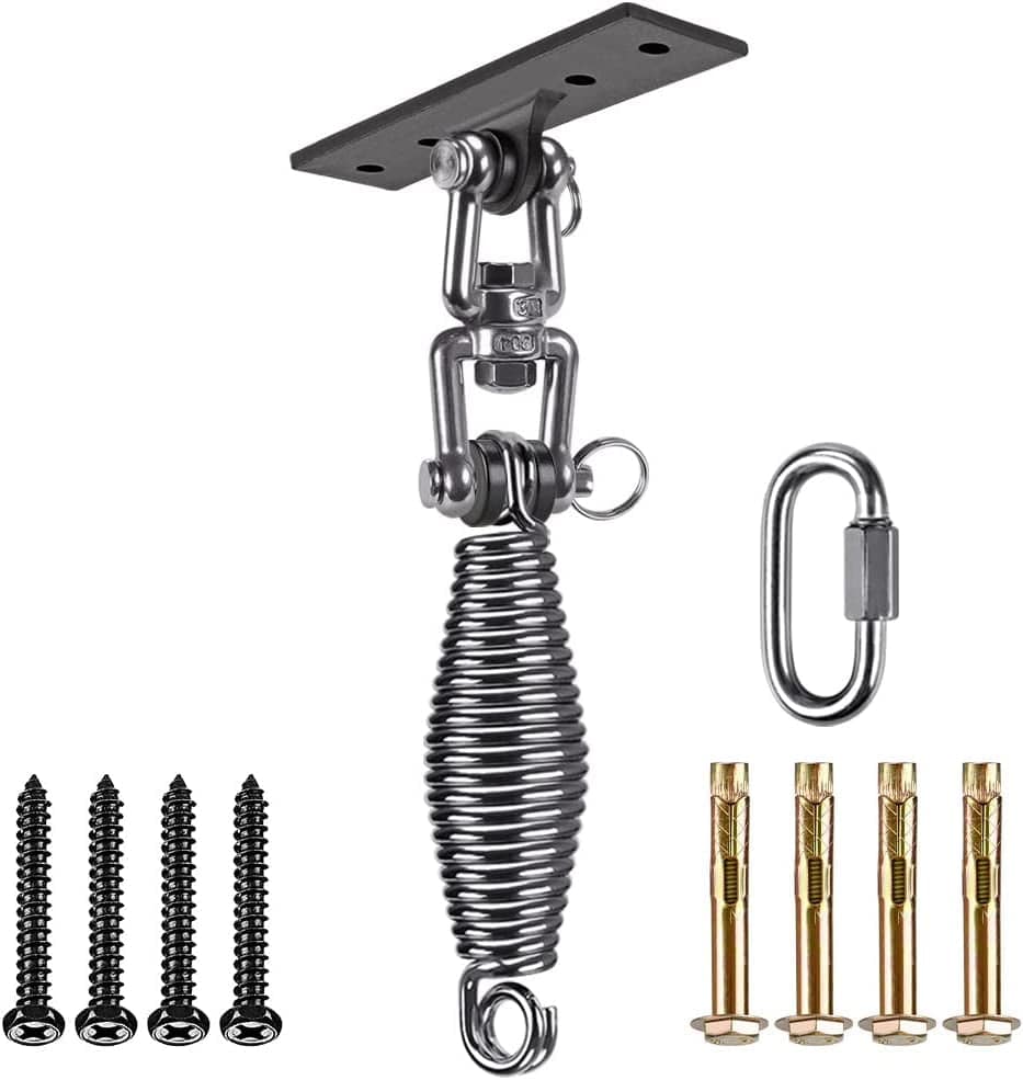 Dolibest Heavy Bag Hanger, Wall Ceiling Mount Hook 360° Rotation Wood Beam Holder Body Weight Strength Training Systems, Aerial Yoga Swing & Hammock, Resistance Band for Wooden Sets