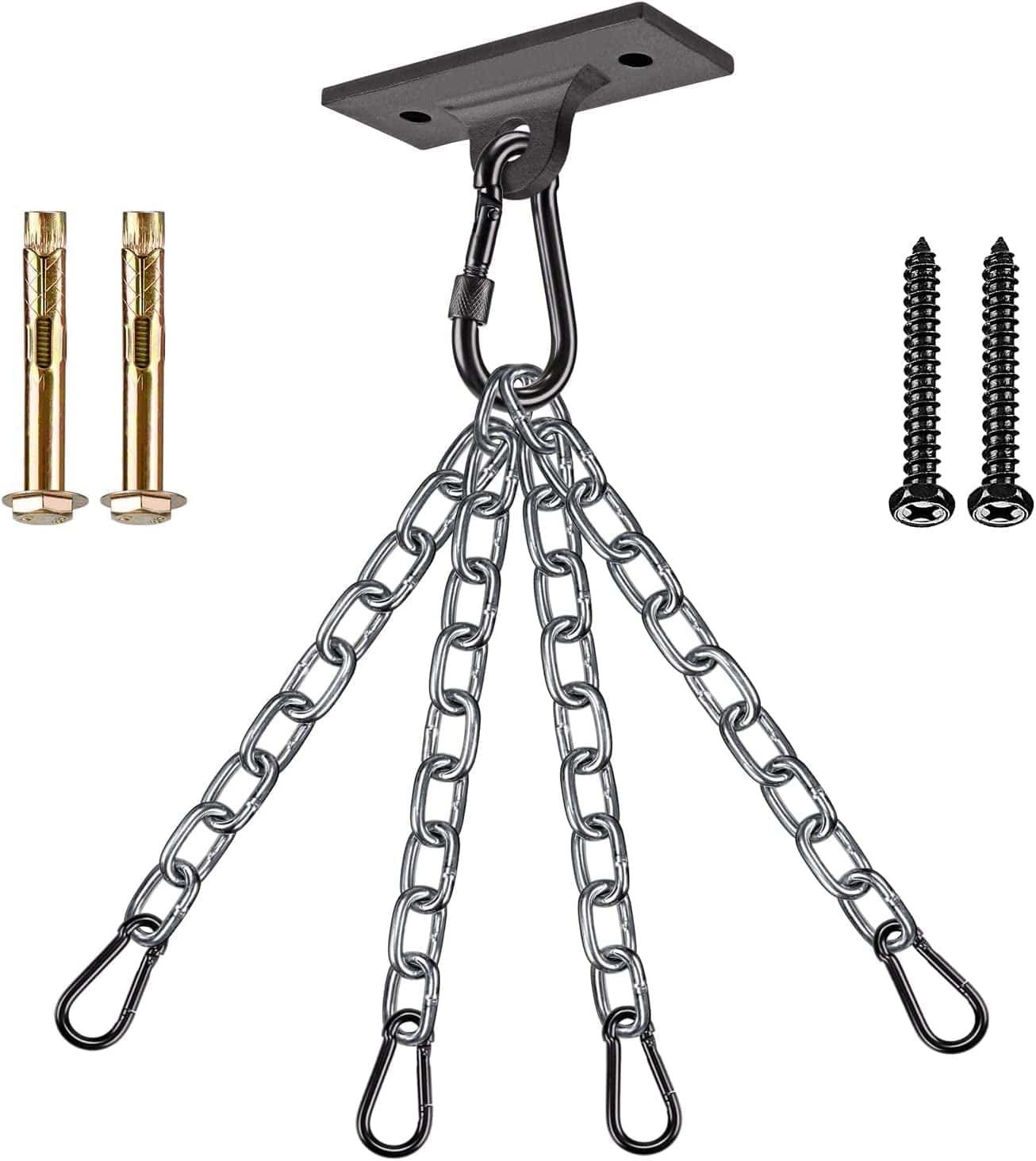 Dolibest Heavy Bag Hangers Brackets, Punching Bag Hangers, Heavy Bag Ceiling Mount with Carabiner for Body Weight Strength Training Systems, Aerial Yoga Swing & Hammock, Resistance Band