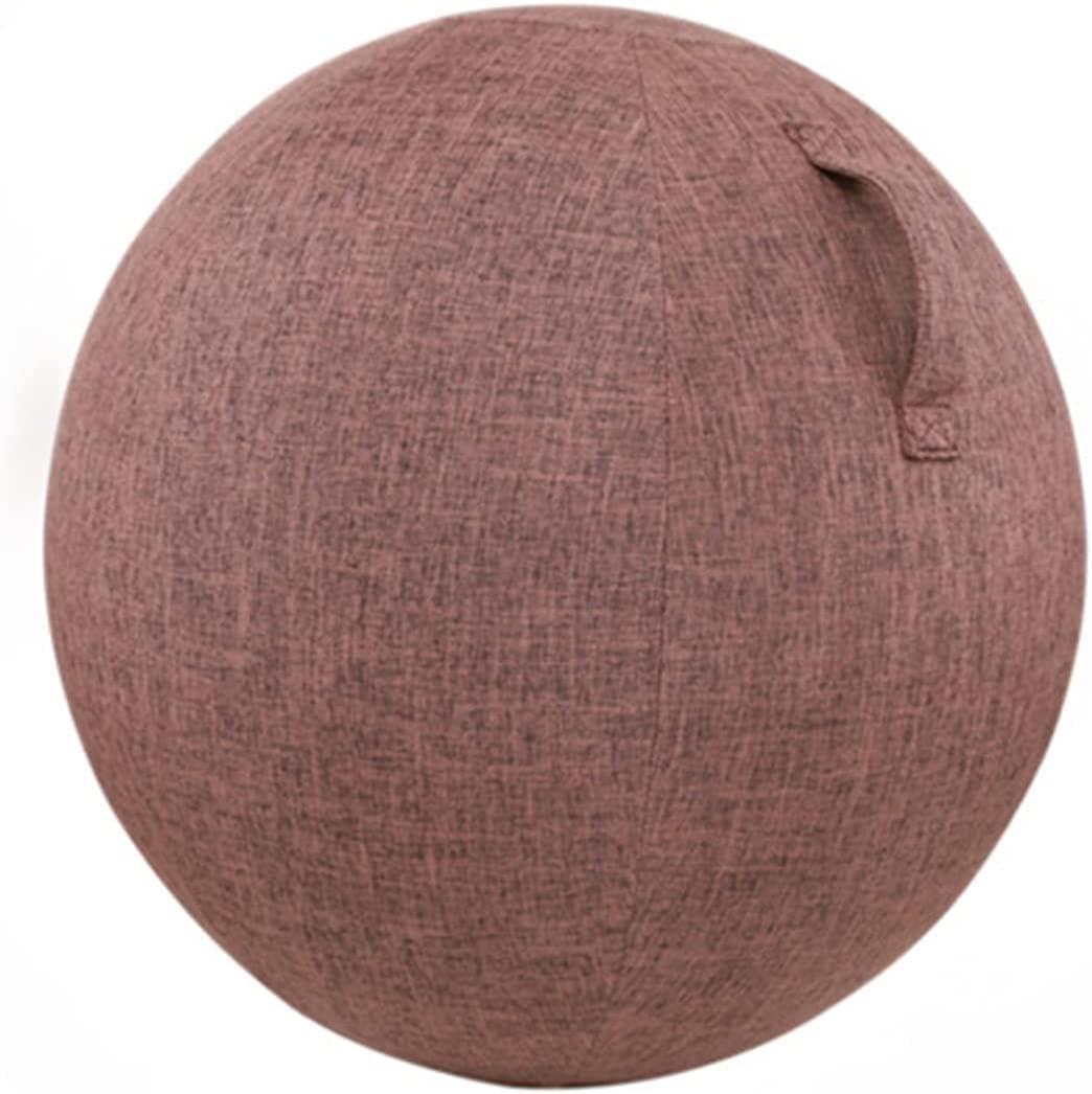 Doodran Yoga Ball Cover with Handle Exercise Ball Cover Balance Ball Chair Cover for Birthing Stability Fitness Balance Ball Foldable Machine Washable Slipcover,21.7In, Brown