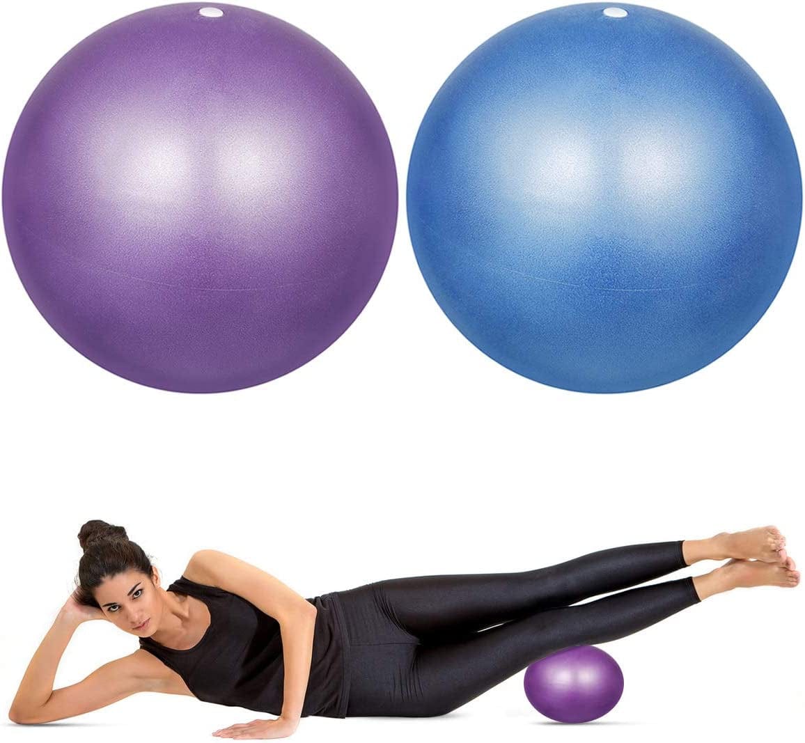 DORYUM 2Pcs Mini Exercise Ball 9Inch/23Cm Small Yoga Ball Soft Pilate Ball Home Training Ball, anti Burst and Slip, with Inflatable Straw for Therapy, Barre, Core Training