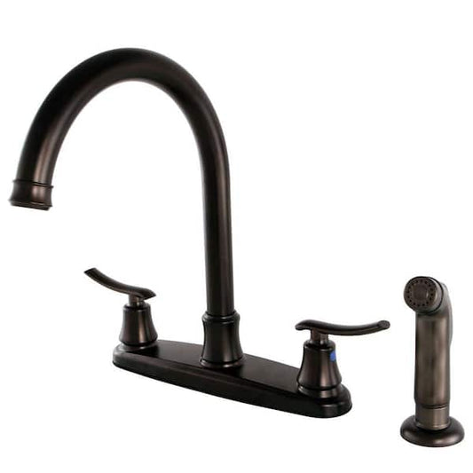Standard Kitchen Faucet 2-Handle Side Sprayer Oil Rubbed Bronze