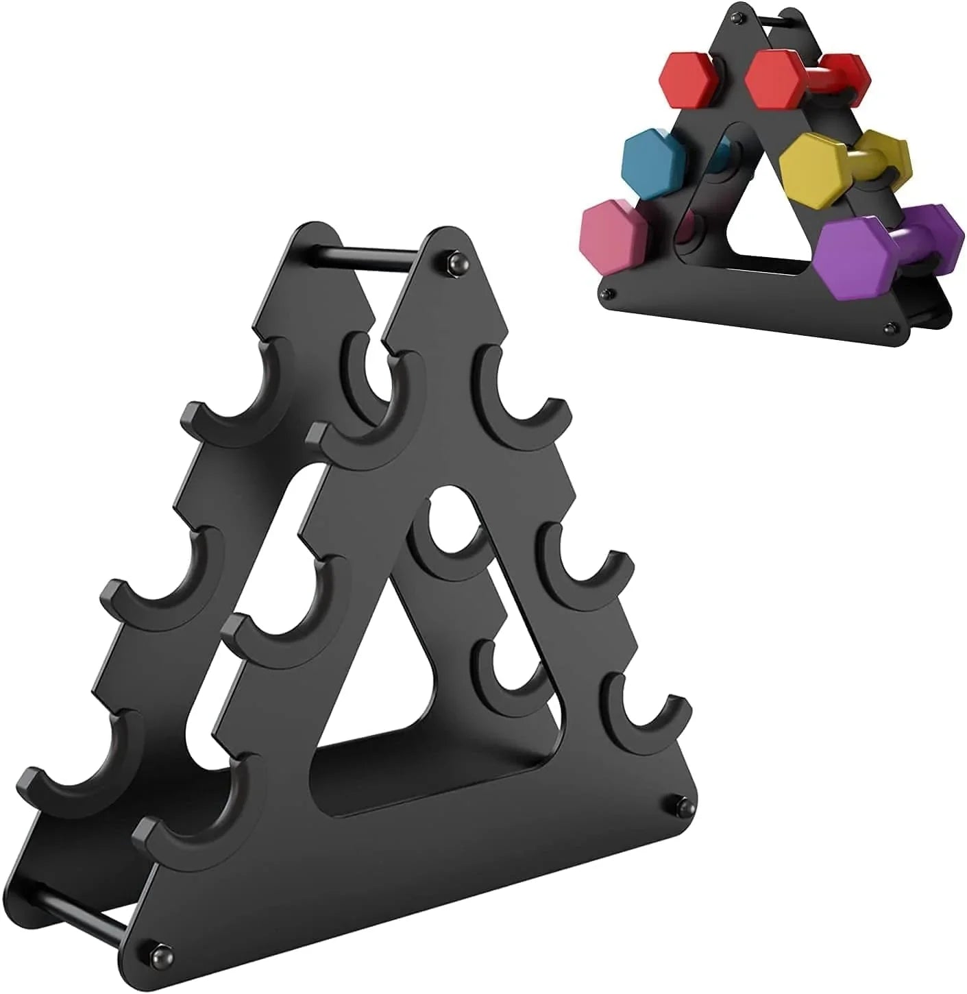 Eschindler Dumbbell Rack Stand Only 3 Tier Dumbbell Bracket Free Weight Stand for Home Gym Organization Max Load 35 Lbs (Without Dumbbells) (A)