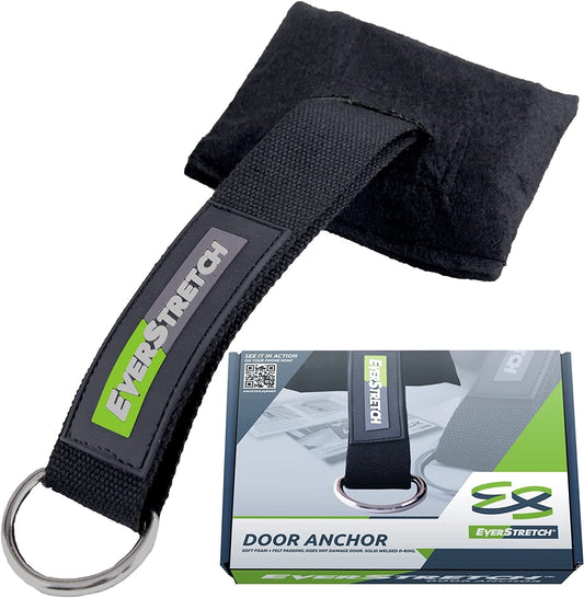 Everstretch Door Anchor for Resistance Bands and Suspension Trainers - Heavy Duty Cushioned Resistance Band Door Anchors - Does Not Damage Doors - Perfect for Home over Door Workouts.