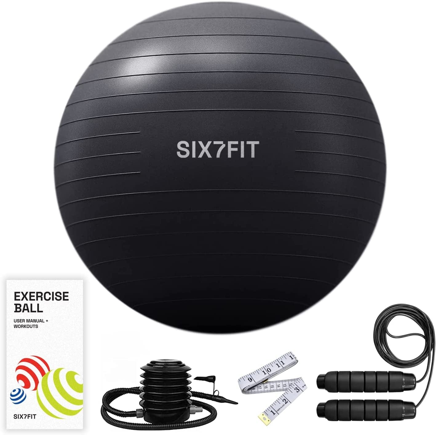 Exercise Ball, 65 Cm Extra Thick Anti-Brust Yoga Ball, Heavy Duty Fitness Gym Ball for Stability, Balance, Pilates, Pregnancy, Labour & Physical Training, Quick Pump