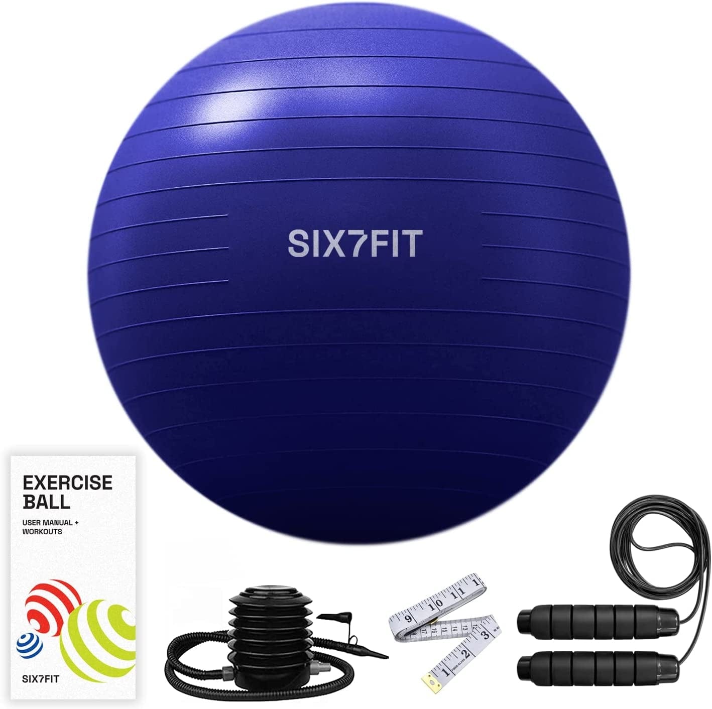 Exercise Ball, 65 Cm Extra Thick Anti-Brust Yoga Ball, Heavy Duty Fitness Gym Ball for Stability, Balance, Pilates, Pregnancy, Labour & Physical Training, Quick Pump