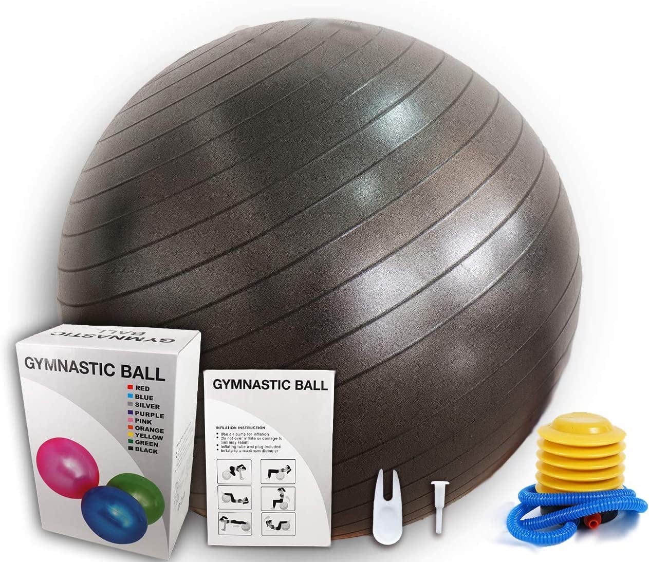 Exercise Ball, Birthing Ball with Quick Pump for Office & Home & Gym Professional,Yoga Fitness Balance Ball Air Chair,Anti-Burst Heavy Duty Stability Ball